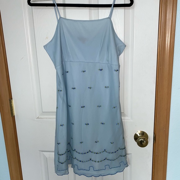 💟 Blue Floral Dress - Picture 2 of 6